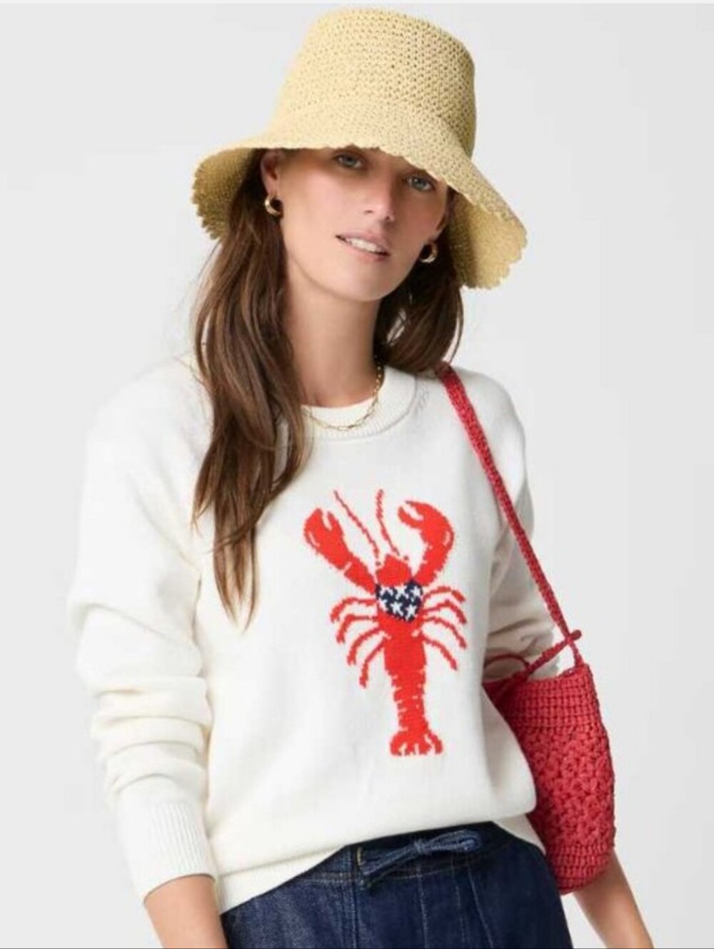 J. Crew Factory Lobster sweater - ivory